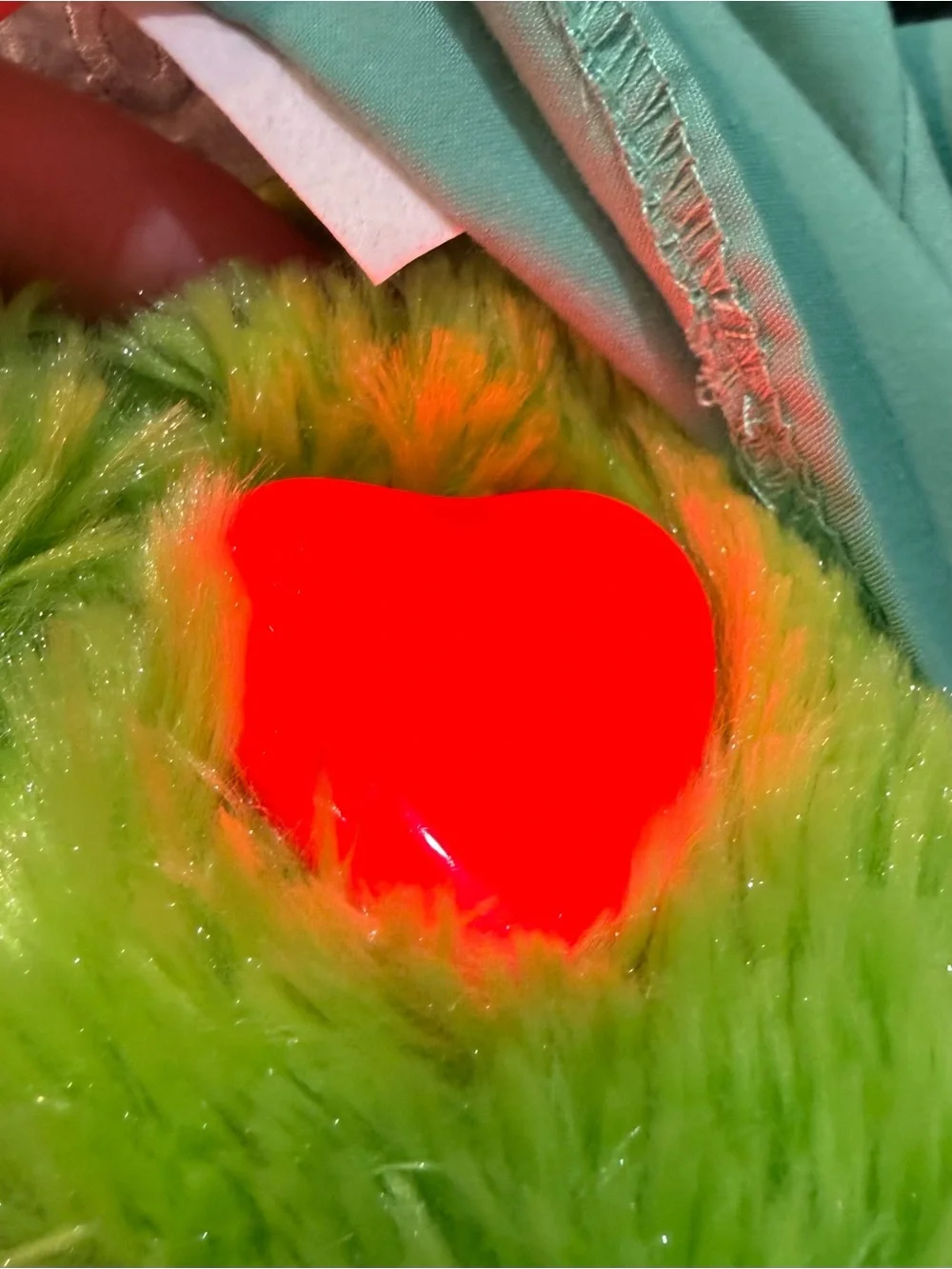 Grinch Plush Build a Bear in scrubs with light up heart